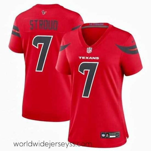 Superbly made Houston Texans 7 C J  Stroud Red 2024 Alternate Stitched Jersey