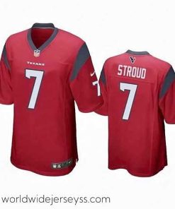 Superbly made Houston Texans 7 C J  Stroud Red Stitched Game Jersey
