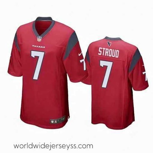 Superbly made Houston Texans 7 C J  Stroud Red Stitched Game Jersey