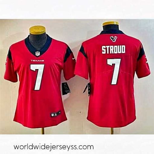 Superbly made Houston Texans 7 C J  Stroud Red Vapor Untouchable Limited Stitched Jersey