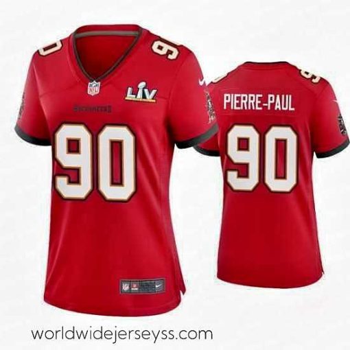 Superbly made Jason Pierre Paul Buccaneers Red Super Bowl Lv Game Jersey