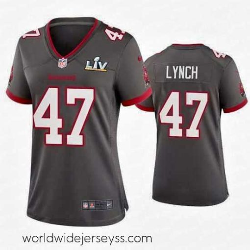 Marvelously styled John Lynch Buccaneers Pewter Super Bowl Lv Game Jersey