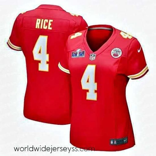 Exquisitely designed Kansas City Chiefs 4 Rashee Rice Red 2023 F.U.S.E  Vapor Untouchable Limited Stitched 2024 Super Bowl LVIII Jersey