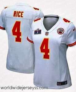 Superbly made Kansas City Chiefs 4 Rashee Rice White 2023 F.U.S.E  Vapor Untouchable Limited Stitched 2024 Super Bowl LVIII Jersey