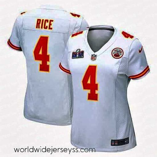 Superbly made Kansas City Chiefs 4 Rashee Rice White 2023 F.U.S.E  Vapor Untouchable Limited Stitched 2024 Super Bowl LVIII Jersey