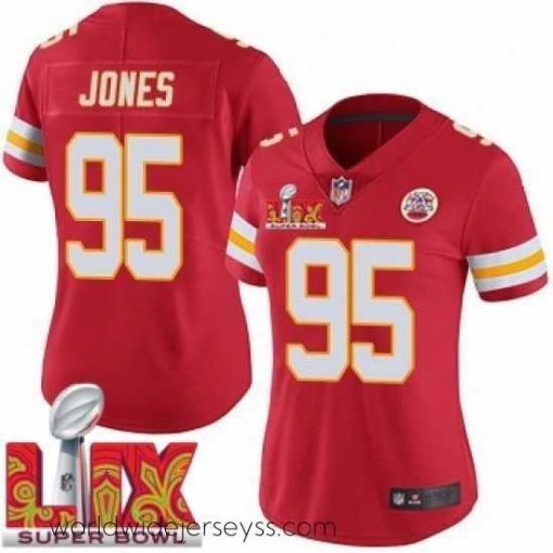 Marvelously styled Kansas City Chiefs Chris Jones #95 Red 2024 2025 Super Bowl LIX F.U.S.E Stitched Jersey