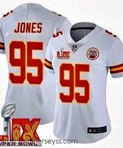 Exquisitely designed Kansas City Chiefs Chris Jones #95 White 2024 2025 Super Bowl LIX F.U.S.E Stitched Jersey