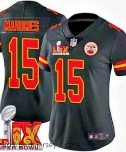 Exquisitely designed Kansas City Chiefs Patrick Mahomes #15 Black 2024 2025 Super Bowl LIX F.U.S.E Stitched Jersey
