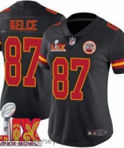 Exceptionally fashioned Kansas City Chiefs Travis Kelce #87 Black 2024 2025 Super Bowl LIX F.U.S.E Stitched Jersey