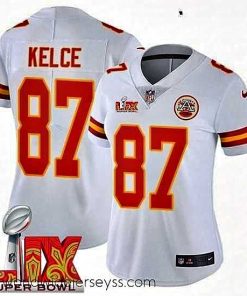 Exceptionally fashioned Kansas City Chiefs Travis Kelce #87 White 2024 2025 Super Bowl LIX F.U.S.E Stitched Jersey