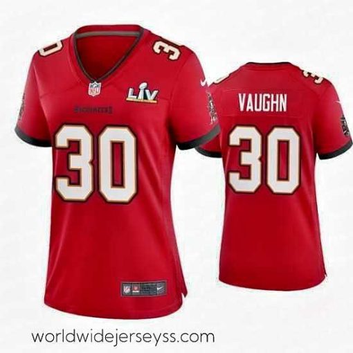 Superbly made Ke'Shawn Vaughn Buccaneers Red Super Bowl Lv Game Jersey