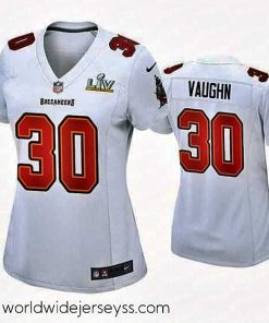 Exceptionally fashioned Ke'Shawn Vaughn Buccaneers White Super Bowl Lv Game Fashion Jersey