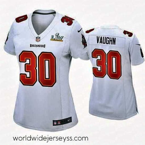 Exceptionally fashioned Ke'Shawn Vaughn Buccaneers White Super Bowl Lv Game Fashion Jersey