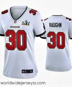 Superbly made Ke'Shawn Vaughn Buccaneers White Super Bowl Lv Game Jersey
