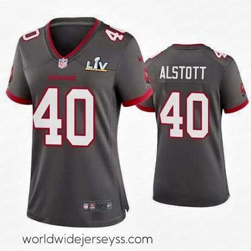 Finely crafted Mike Alstott Buccaneers Pewter Super Bowl Lv Game Jersey