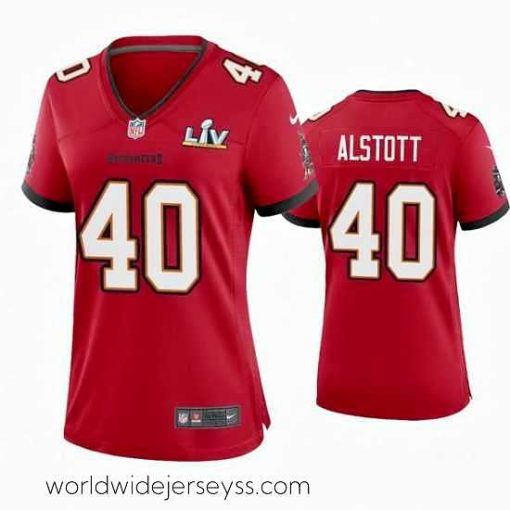 Superbly made Mike Alstott Buccaneers Red Super Bowl Lv Game Jersey