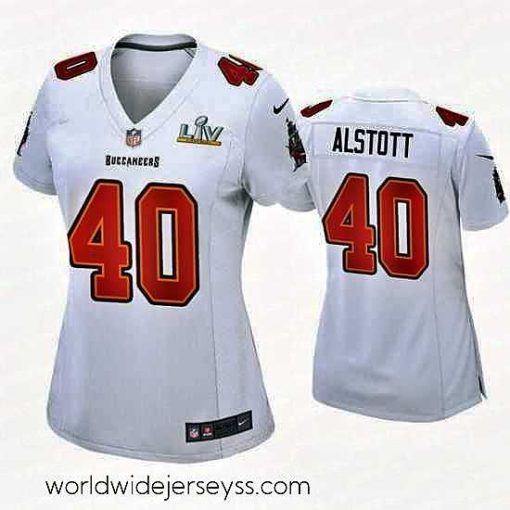 Marvelously styled Mike Alstott Buccaneers White Super Bowl Lv Game Fashion Jersey