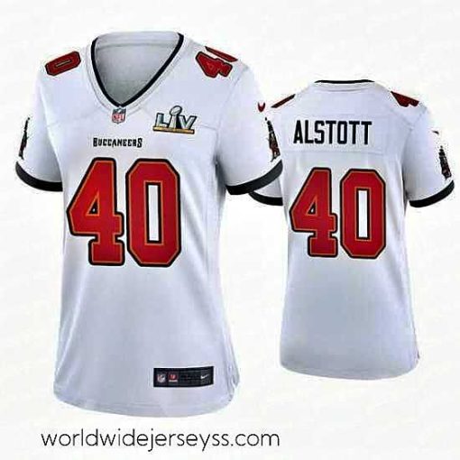 Marvelously styled Mike Alstott Buccaneers White Super Bowl Lv Game Jersey