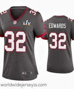 Superbly made Mike Edwards Buccaneers Pewter Super Bowl Lv Game Jersey