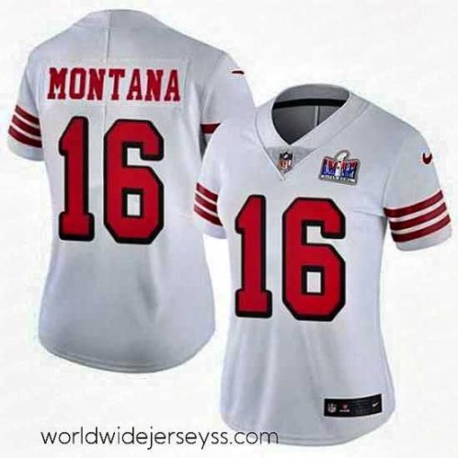 Marvelously styled NFL San Francisco 49ers 16 Joe Montana White Throwback Vapor Untouchable Limited Stitched 2024 Super Bowl LVIII Jersey