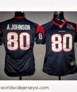 Exquisitely designed Nike Houston Texans #80 Andre Johnson Blue Nike NFL Jerseys W 10th Patch