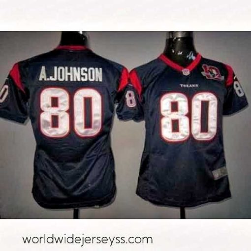 Exquisitely designed Nike Houston Texans #80 Andre Johnson Blue Nike NFL Jerseys W 10th Patch