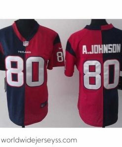 Superbly made Nike Houston Texans 80 Andre Johnson Red Blue Split NFL Jerseys