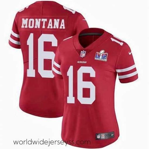 Exquisitely designed Nike San Francisco 49ers 16 Joe Montana Red NFL Vapor Untouchable Limited 2024 Super Bowl LVIII Jersey