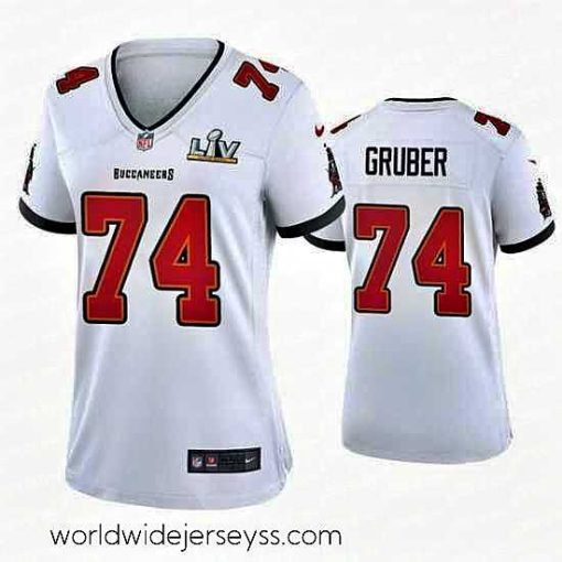 Marvelously styled Paul Gruber Buccaneers White Super Bowl Lv Game Jersey
