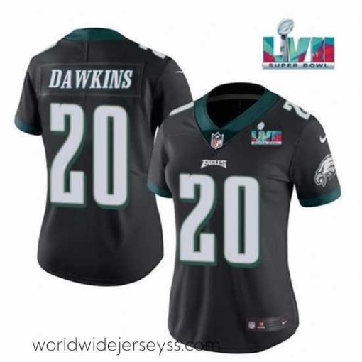 Exquisitely designed Philadelphia Eagles 20 Brian Dawkins Black Super Bowl LVII PatchVapor Untouchable Limited Stitched Football Jersey
