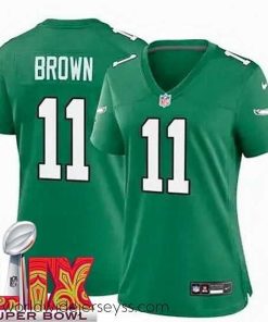 Exquisitely designed Philadelphia Eagles A.J. Brown #11 Kelly Green 2024 2025 Super Bowl LIX F.U.S.E Stitched NFL Jersey