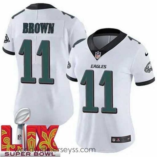 Exquisitely designed Philadelphia Eagles A.J. Brown #11 White 2024 2025 Super Bowl LIX F.U.S.E Stitched NFL Jersey