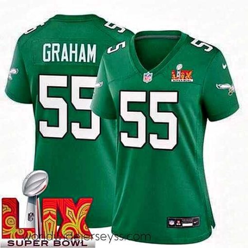 Finely crafted Philadelphia Eagles Brandon Graham #55 Kelly Green 2024 2025 Super Bowl LIX F.U.S.E Stitched NFL Jersey