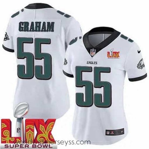 Superbly made Philadelphia Eagles Brandon Graham #55 White 2024 2025 Super Bowl LIX F.U.S.E Stitched NFL Jersey