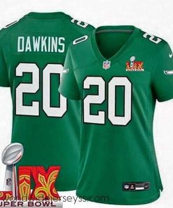 Finely crafted Philadelphia Eagles Brian Dawkins #20 Kelly Green 2024 2025 Super Bowl LIX F.U.S.E Stitched NFL Jersey