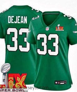 Exquisitely designed Philadelphia Eagles Cooper DeJean #33 Kelly Green 2024 2025 Super Bowl LIX F.U.S.E Stitched NFL Jersey