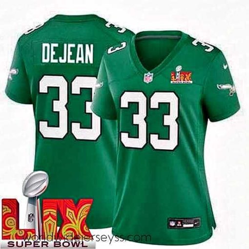 Exquisitely designed Philadelphia Eagles Cooper DeJean #33 Kelly Green 2024 2025 Super Bowl LIX F.U.S.E Stitched NFL Jersey