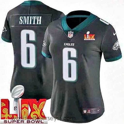 Finely crafted Philadelphia Eagles DeVonta Smith #6 Black 2024 2025 Super Bowl LIX F.U.S.E Stitched NFL Jersey