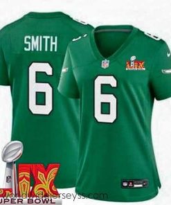 Exquisitely designed Philadelphia Eagles DeVonta Smith #6 Kelly Green 2024 2025 Super Bowl LIX F.U.S.E Stitched NFL Jersey