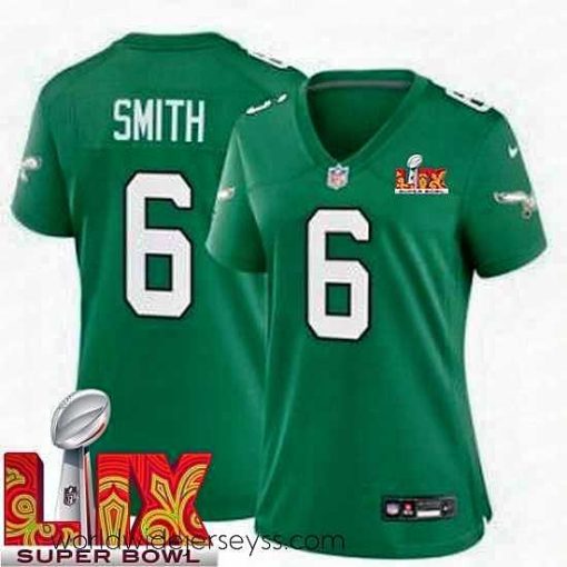 Exquisitely designed Philadelphia Eagles DeVonta Smith #6 Kelly Green 2024 2025 Super Bowl LIX F.U.S.E Stitched NFL Jersey