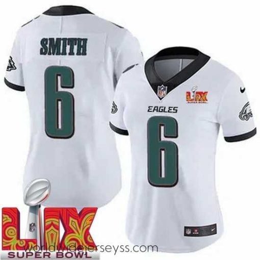 Superbly made Philadelphia Eagles DeVonta Smith #6 White 2024 2025 Super Bowl LIX F.U.S.E Stitched NFL Jersey