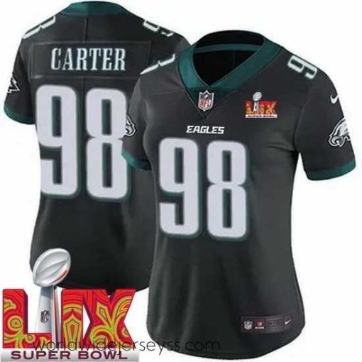 Exquisitely designed Philadelphia Eagles Jalen Carter #98 Black 2024 2025 Super Bowl LIX F.U.S.E Stitched NFL Jersey