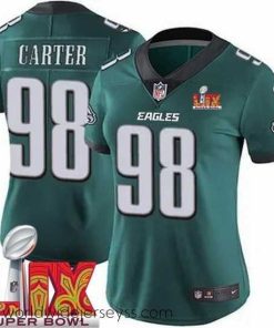 Exceptionally fashioned Philadelphia Eagles Jalen Carter #98 Green 2024 2025 Super Bowl LIX F.U.S.E Stitched NFL Jersey
