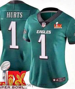 Exceptionally fashioned Philadelphia Eagles Jalen Hurts #1 Green 2024 2025 Super Bowl LIX F.U.S.E Stitched NFL Jersey