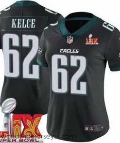 Superbly made Philadelphia Eagles Jason Kelce #62 Black 2024 2025 Super Bowl LIX F.U.S.E Stitched NFL Jersey