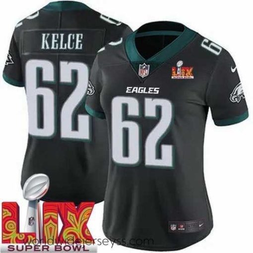 Superbly made Philadelphia Eagles Jason Kelce #62 Black 2024 2025 Super Bowl LIX F.U.S.E Stitched NFL Jersey