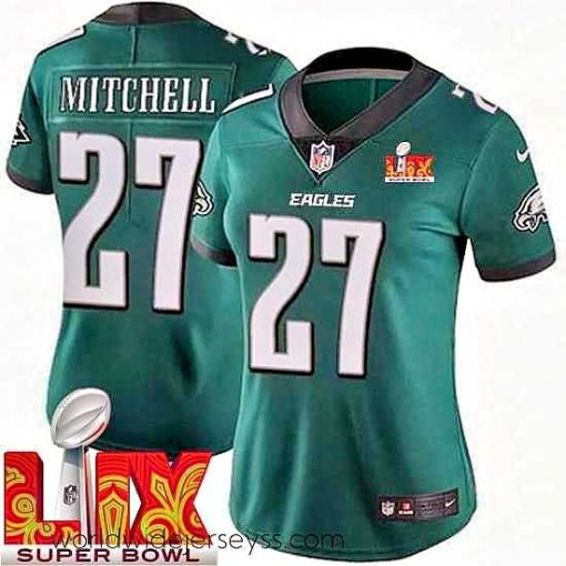 Superbly made Philadelphia Eagles Quinyon Mitchell #27 Green 2024 2025 Super Bowl LIX F.U.S.E Stitched NFL Jersey