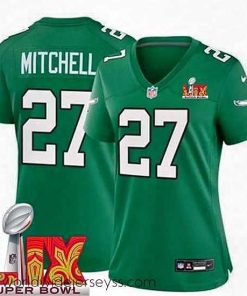 Exquisitely designed Philadelphia Eagles Quinyon Mitchell #27 Kelly Green 2024 2025 Super Bowl LIX F.U.S.E Stitched NFL Jersey