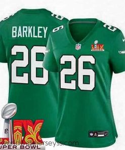 Exquisitely designed Philadelphia Eagles Saquon Barkley #26 Kelly Green 2024 2025 Super Bowl LIX F.U.S.E Stitched NFL Jersey