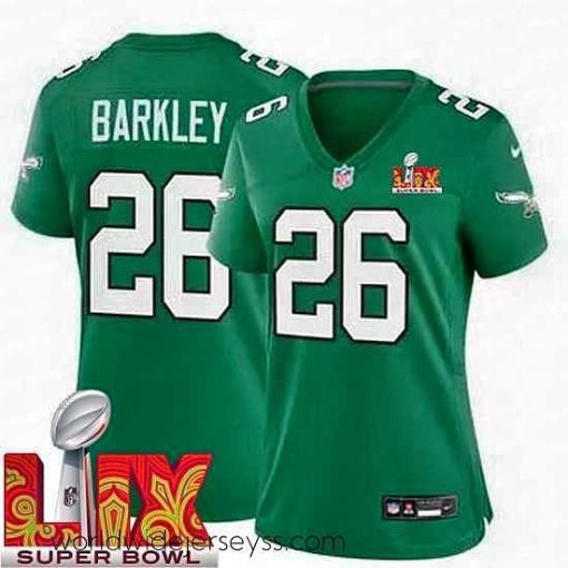 Exquisitely designed Philadelphia Eagles Saquon Barkley #26 Kelly Green 2024 2025 Super Bowl LIX F.U.S.E Stitched NFL Jersey